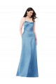 Open Back Sky Blue Sheath Square Neck Long Formal Evening Dress Canada Online