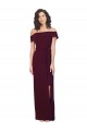 Low Back Burgundy Gold Sheath Square Neck Long Formal Evening Dress Canada Online