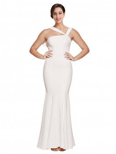 Low Back Ivory Sheath Square Neck Long Formal Evening Dress Canada Online