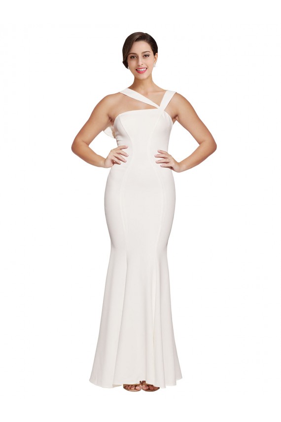 Low Back Ivory Sheath Square Neck Long Formal Evening Dress Canada Online