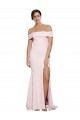 Low Back Pink Sheath Square Neck Sweep Train Formal Evening Dress Canada Online