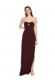 Burgundy Gold Sheath Strapless Long Formal Evening Dress Canada Online