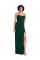 Low Back Midnight Green Sheath Strapless Long Formal Evening Dress Canada Online