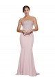 Low Back Mauve Sheath Strapless Sweep Train Formal Evening Dress Canada Online