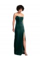 Low Back Dark Green Sheath Strapless Long Black Tie Evening Dress Canada Online