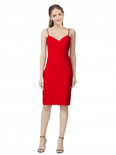Red Sheath Sweetheart Cocktail Length Formal Evening Dress Canada Online