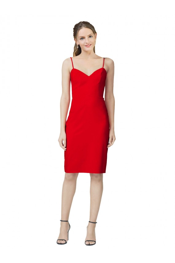 Red Sheath Sweetheart Cocktail Length Formal Evening Dress Canada Online