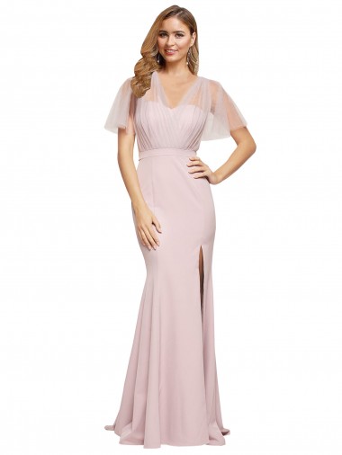 V-Back Mauve Sheath Sweetheart Long Formal Evening Dress Canada Online