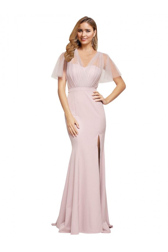 V-Back Mauve Sheath Sweetheart Long Formal Evening Dress Canada Online
