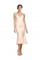 Open Back Nude Sheath V-Neck Midi Length Evening Dress Canada Online
