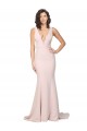 V-Back Pink Sheath V-Neck Sweep Train Black Tie Evening Dress Canada Online