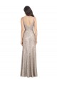 V-Back Silver Sheath High Neck Long Formal Evening Dress Canada Online