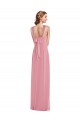 Open Back Skin Pink A-Line Halter Neck Long Semi Formal Evening Dress Canada Online