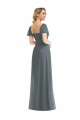Slate Grey A-Line Square Neck Long Semi Formal Evening Dress Canada Online