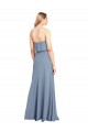 Smoke Blue Sheath High Neck Long Formal Dress Canada Online