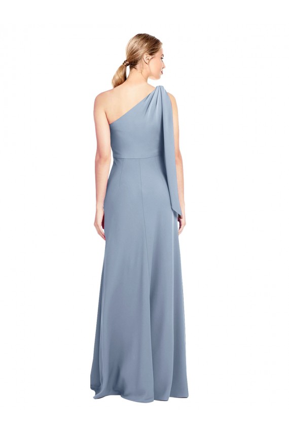 Smoke Blue Sheath One Shoulder Long Formal Dress Canada Online