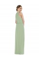 Smoke Green A-Line High Neck Long Semi Formal Evening Dress Canada Online