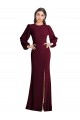 Open Back Burgundy Gold Trumpet Bateau Neck Long Formal Dress Canada Online