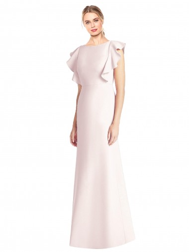 Open Back Pink Trumpet Bateau Neck Long Formal Dress Canada Online