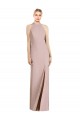 Open Back Dusty Pink Trumpet Halter Neck Long Semi Formal Evening Dress Canada Online