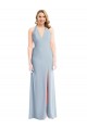 Open Back Light Sky Blue Trumpet Halter Neck Long Evening Dress Canada Online