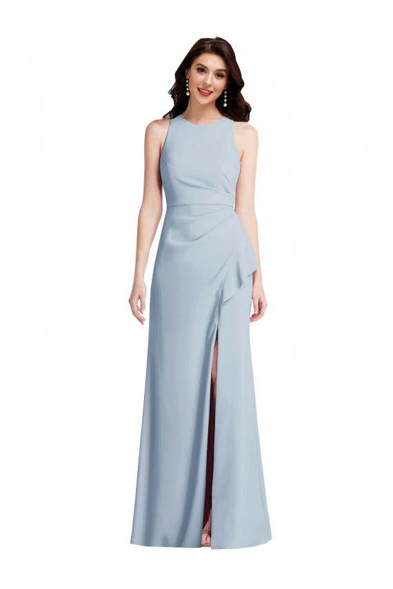 Light Sky Blue Trumpet Halter Neck Long Formal Dress Canada Online