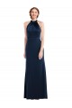 Open Back Dark Navy Trumpet High Neck Long Semi Formal Evening Dress Canada Online
