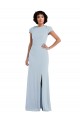 Keyhole Back Light Sky Blue Trumpet Jewel Neck Long Semi Formal Evening Dress Canada Online