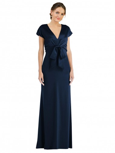 Keyhole Back Dark Navy Trumpet Off the Shoulder Long Formal Evening Dress Canada Online