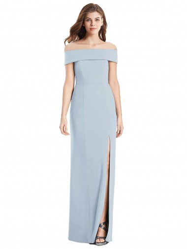 Light Sky Blue Trumpet Off the Shoulder Long Formal Dress Canada Online