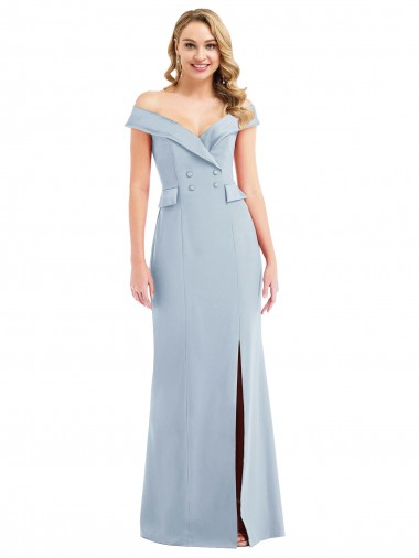 Light Sky Blue Trumpet Off the Shoulder Long Semi Formal Evening Dress Canada Online