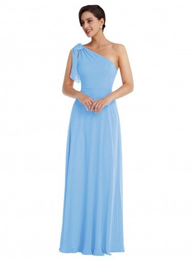 Periwinkle Trumpet One Shoulder Long Semi Formal Evening Dress Canada Online