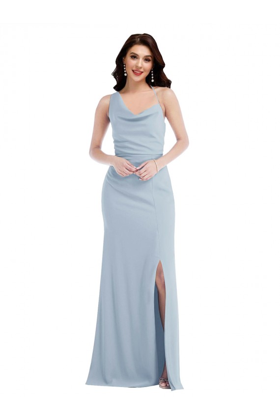 Light Sky Blue Trumpet One Shoulder Long Formal Dress Canada Online