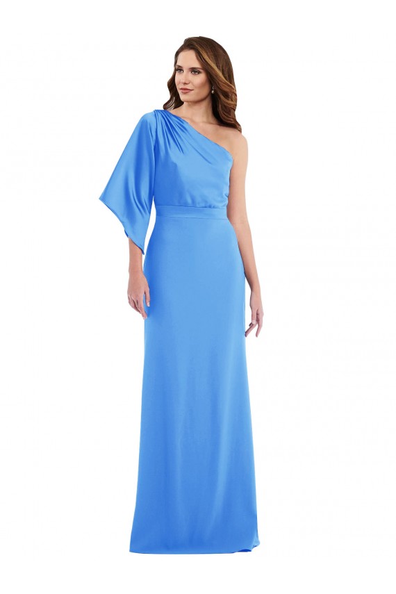 Peacock Blue Trumpet One Shoulder Long Semi Formal Evening Dress Canada Online