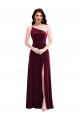 Burgundy Trumpet One Shoulder Long Black Tie Evening Dress Canada Online
