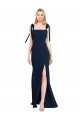 Low Back Dark Navy Trumpet Spaghetti Straps Long Semi Formal Evening Dress Canada Online
