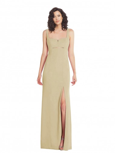 Low Back Champagne Trumpet Square Neck Long Formal Evening Dress Canada Online