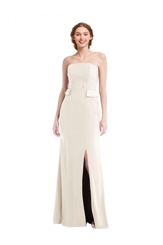 Ivory Trumpet Strapless Long Semi Formal Evening Dress Canada Online