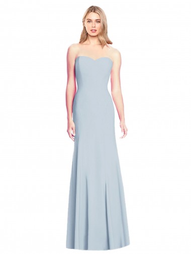 Low Back Light Sky Blue Trumpet Strapless Long Formal Dress Canada Online