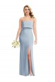 Low Back Light Sky Blue Trumpet Strapless Long Semi Formal Evening Dress Canada Online