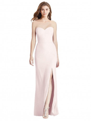 Low Back Pink Trumpet Strapless Long Semi Formal Evening Dress Canada Online