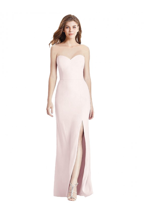 Low Back Pink Trumpet Strapless Long Semi Formal Evening Dress Canada Online