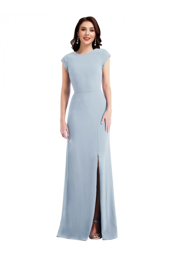 Open Back Light Sky Blue Trumpet Long Formal Evening Dress Canada Online