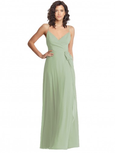 Smoke Green Trumpet V-Neck Long Formal Evening Dress Canada Online