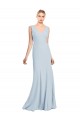 Low Back Light Sky Blue Trumpet V-Neck Long Evening Dress Canada Online