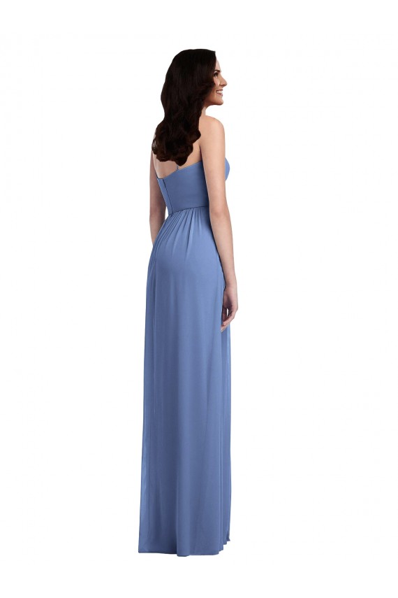 Low Back Windsor Blue A-Line Spaghetti Straps Long Semi Formal Evening Dress Canada Online